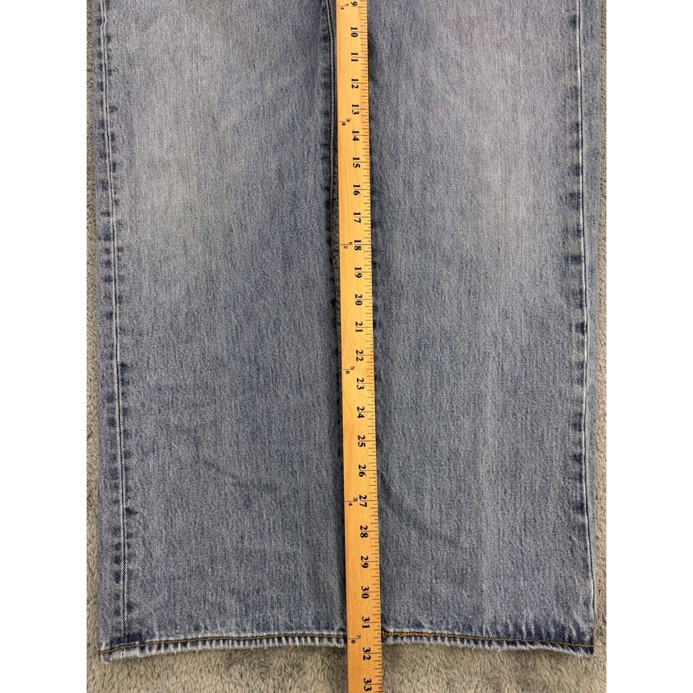 Levis 501 Jeans Mens 38x32 Blue Distressed‎ Denim Straight Leg Button Fly - Picture 6 of 11